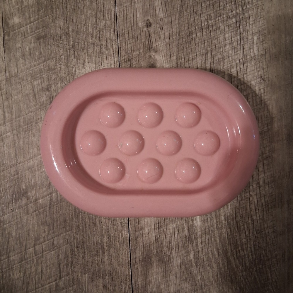 Vintage 90s Dusty Rose Plastic Bar Soap Dish Holder EVC